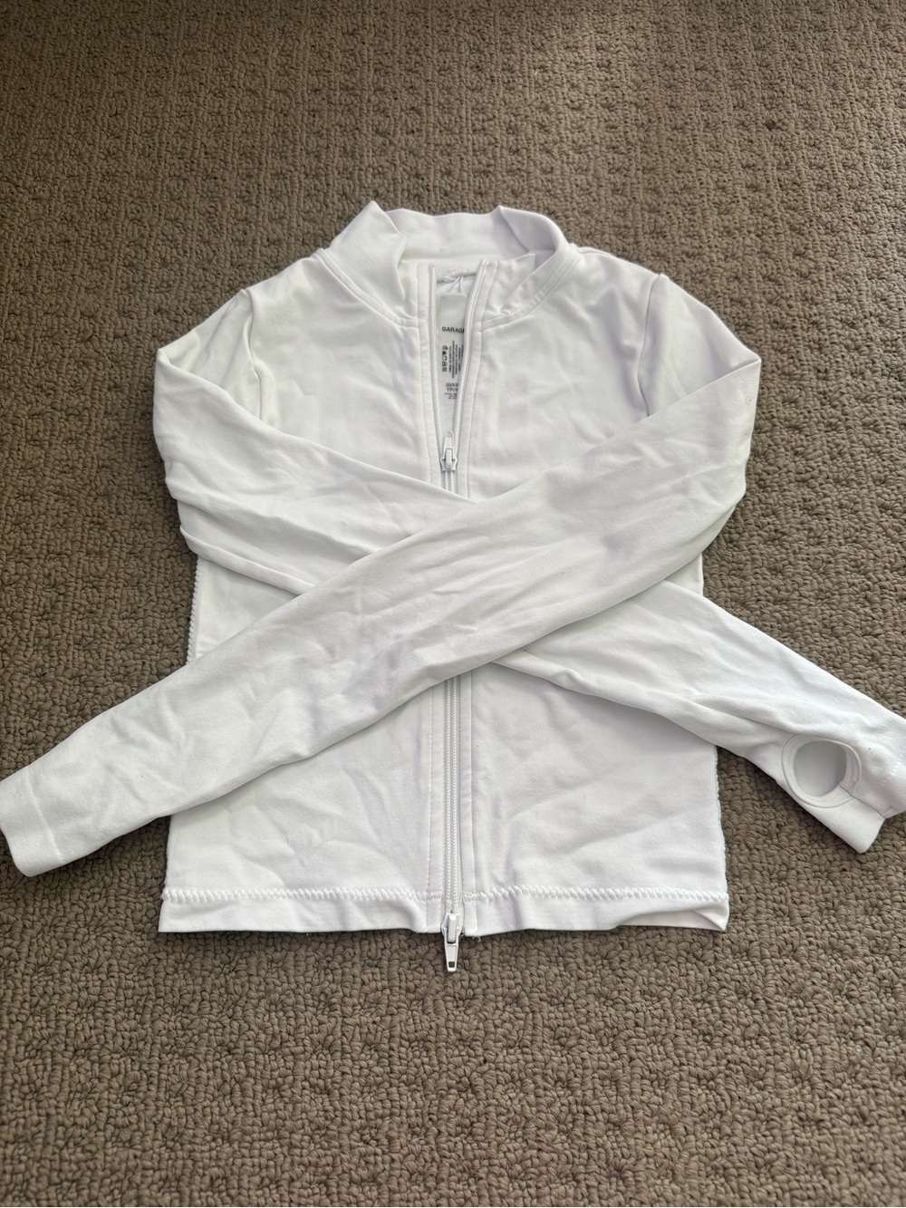 Garage White Slim Fit Full Zip Jacket